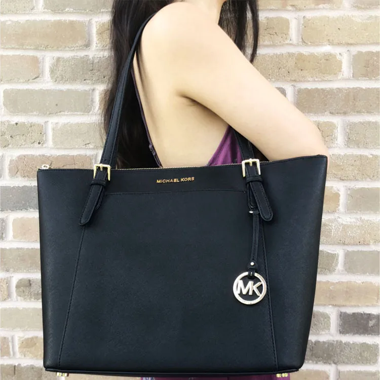 MICHAEL KORS Ciara Leather Tote Bag Shopping Bag Handbag Shoulder Bag Women's Black-6
