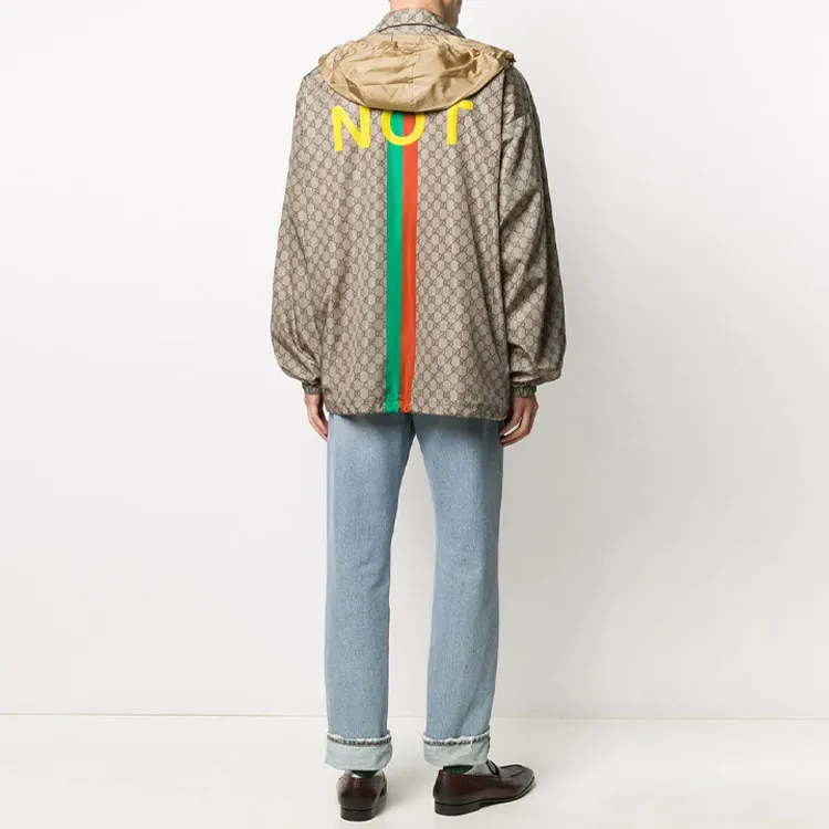 GUCCI Gg Supreme Canvas 'Not Fake' print Jacket-2