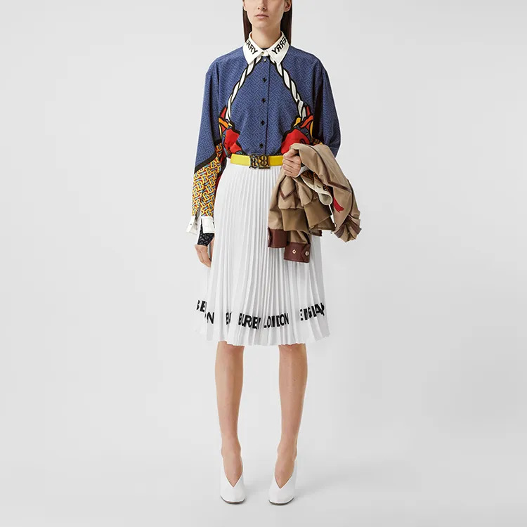 Burberry Casual Long Skirts Women's White-1