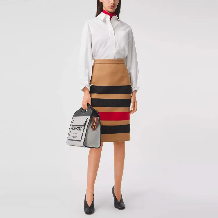 Burberry Casual Long Skirts Women's Camel-3