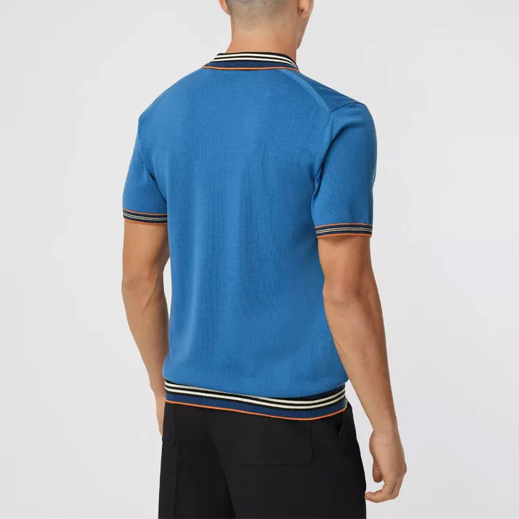 Burberry Polo Shirts Men Royal Blue-2