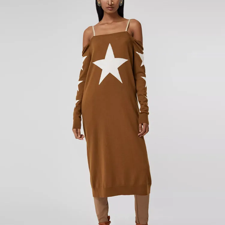 Burberry Long Sleeved Dresses Women's Russet-2