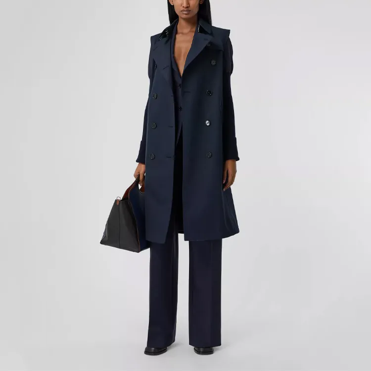 Burberry Trench Coats Women's Midnight Blue-1