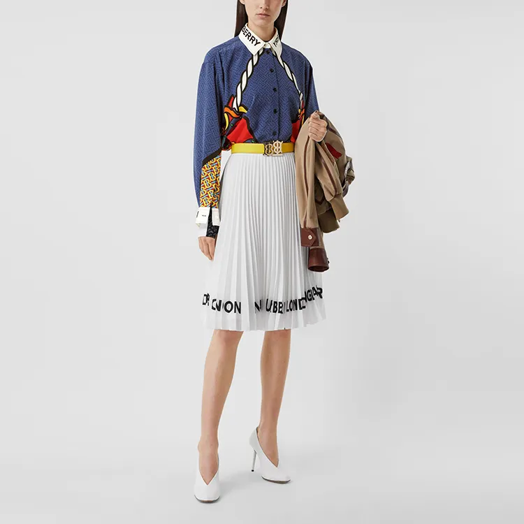 Burberry Casual Long Skirts Women's White-2