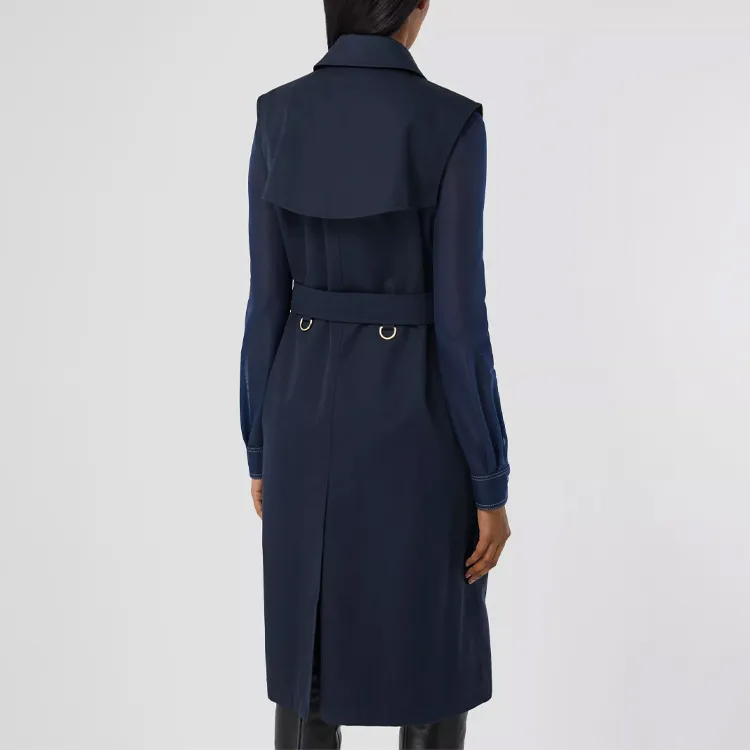 Burberry Trench Coats Women's Midnight Blue-4