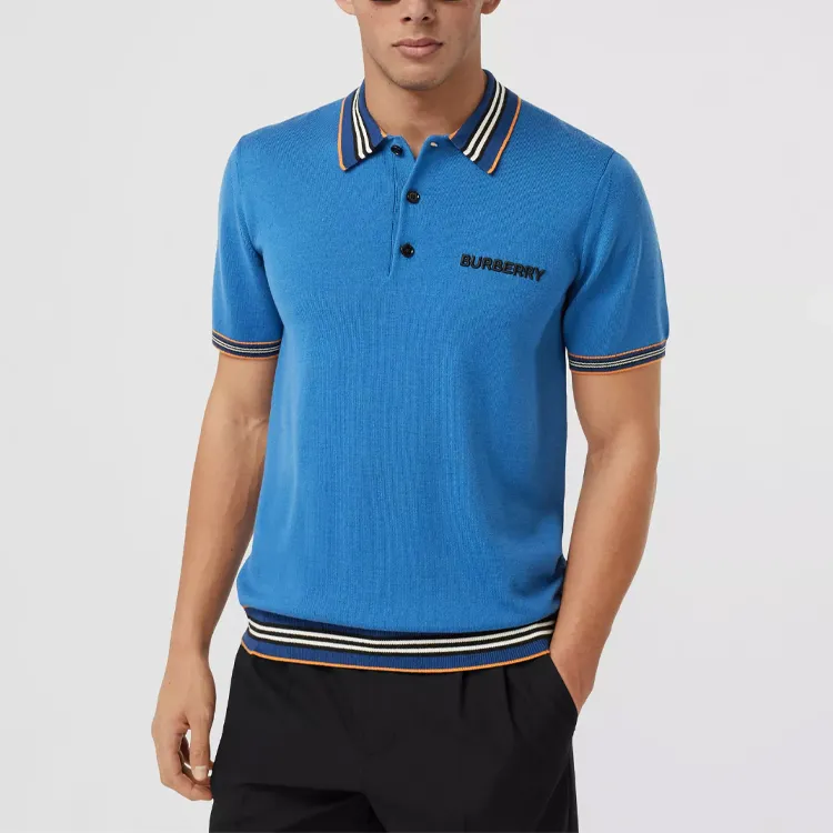 Burberry Polo Shirts Men Royal Blue-3
