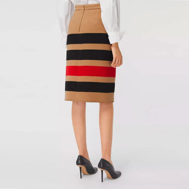 Burberry Casual Long Skirts Women's Camel-4