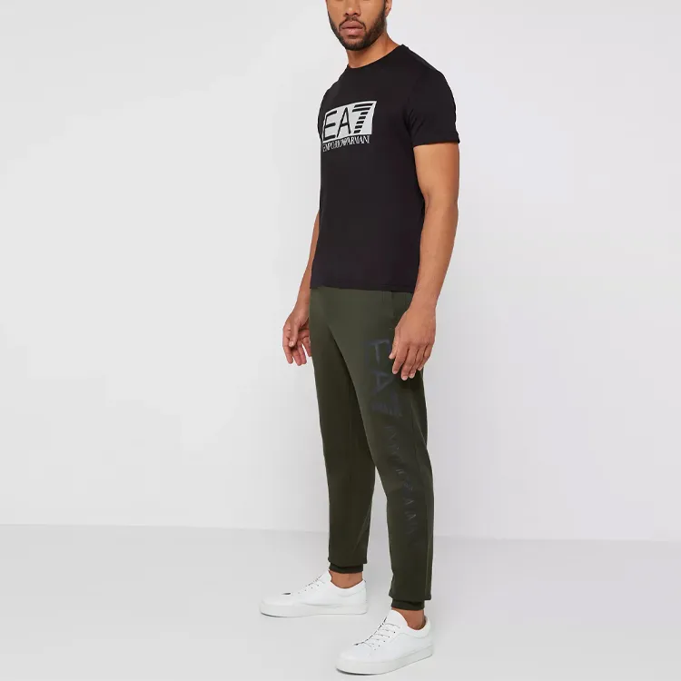 EMPORIO ARMANI EA7 SS21 Knitted Sweatpants Men's Green-3
