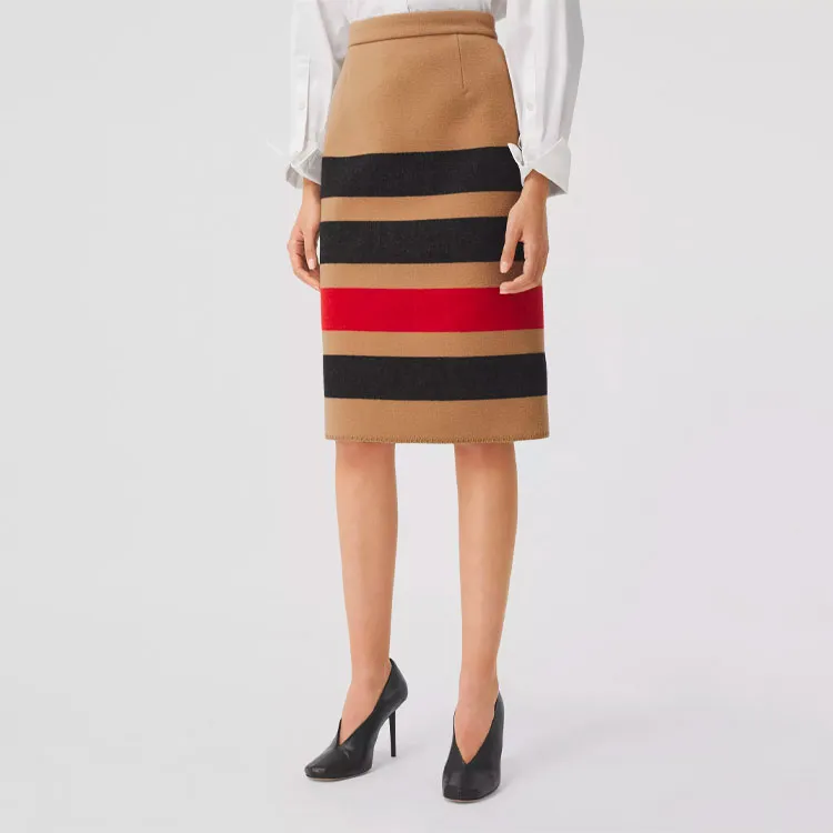 Burberry Casual Long Skirts Women's Camel-5