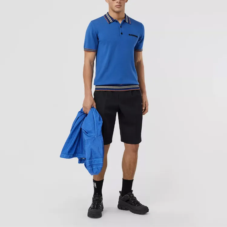 Burberry Polo Shirts Men Royal Blue-1