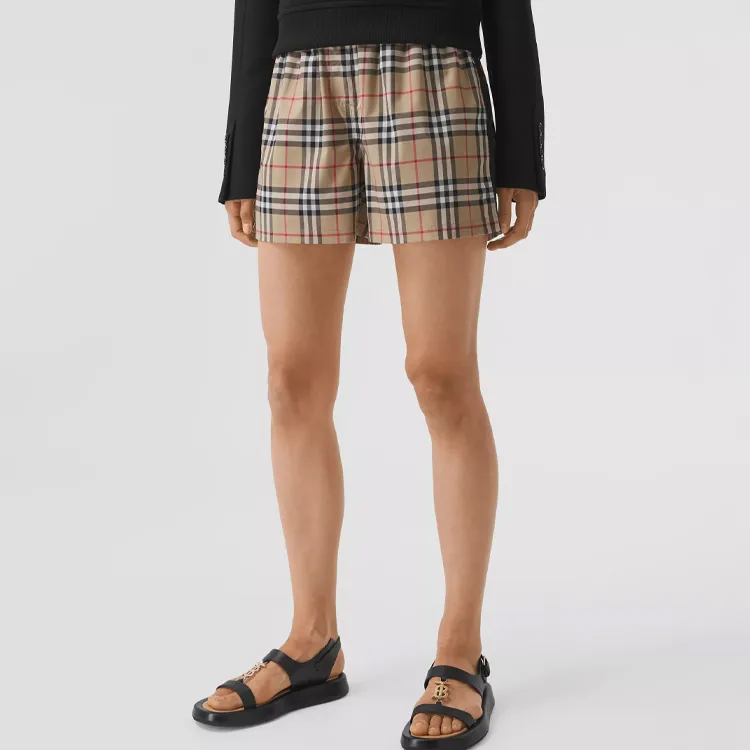 Burberry Vintage Check Side Stripe Shorts 'Archive Beige'-3