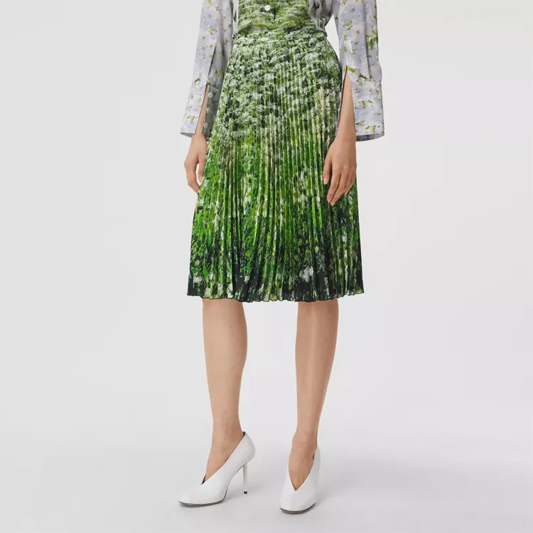 Burberry Casual Long Skirts Women's Green-2