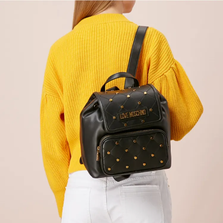 MOSCHINO PU Backpack Women's Black-5