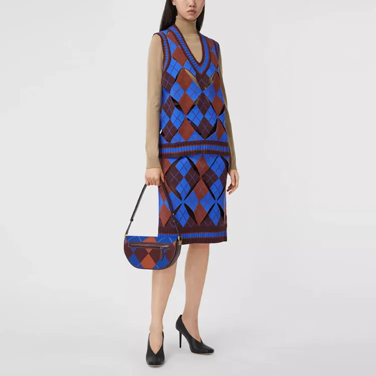 Burberry Casual Long Skirts Women's Bright Blue-2