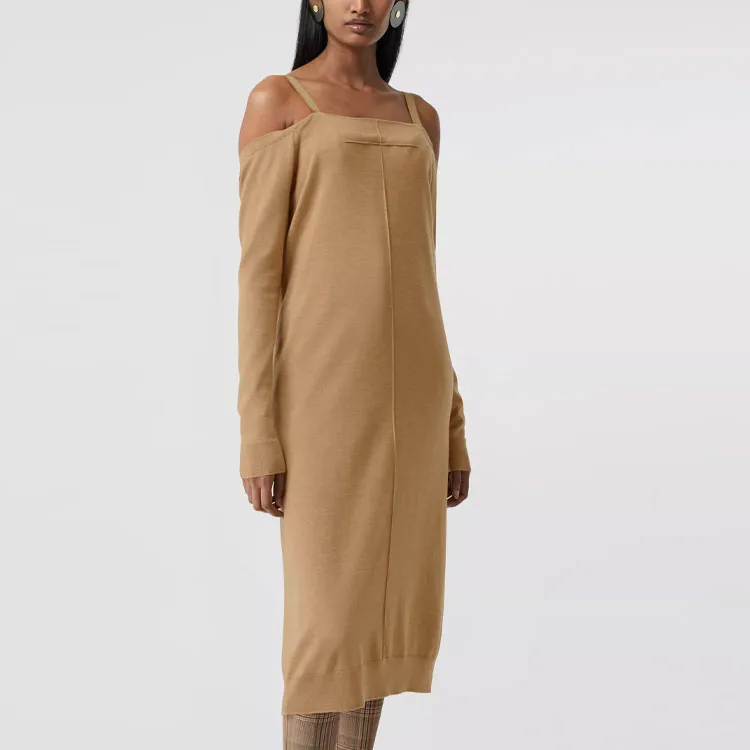 Burberry Sleeveless Dresses Women's Brown-4