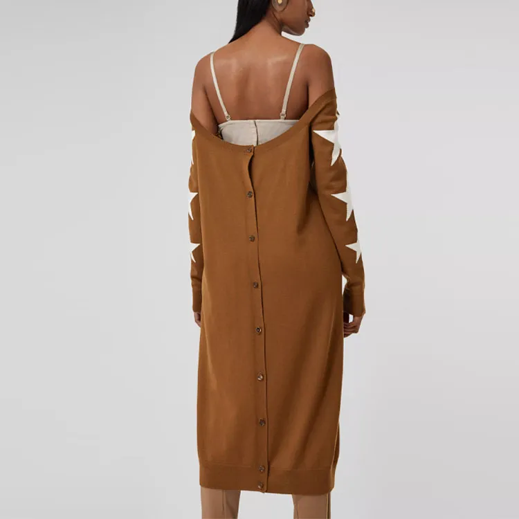 Burberry Long Sleeved Dresses Women's Russet-3