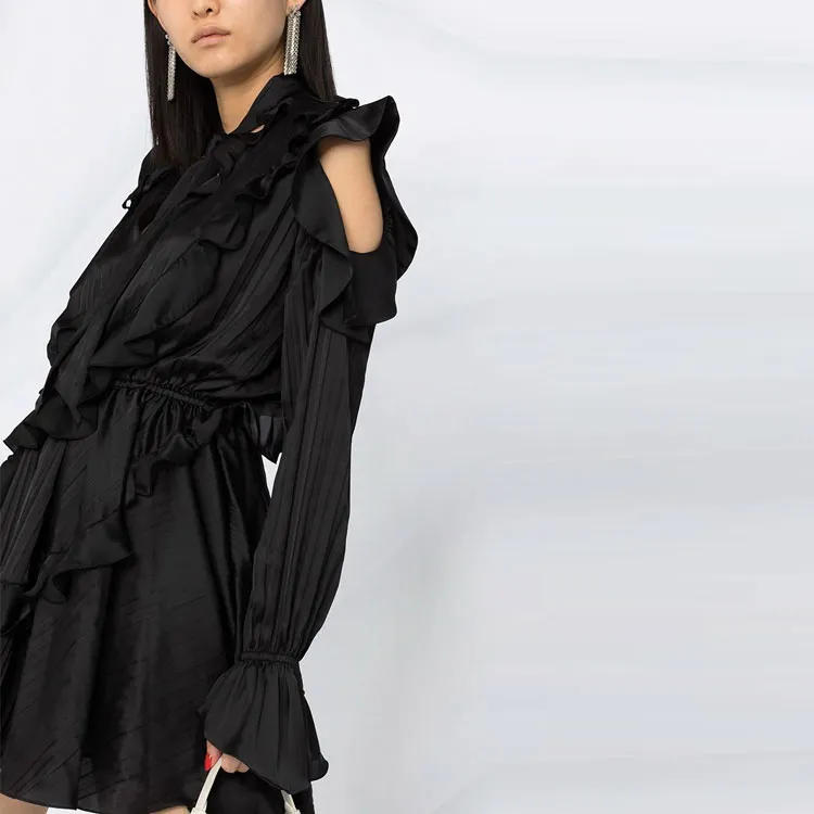 OFF-WHITE Creased Ruffled Cocktail Dress-4