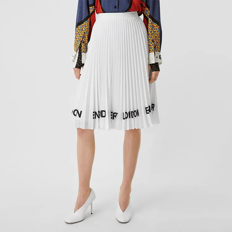 Burberry Casual Long Skirts Women's White-3