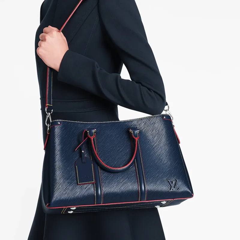 LOUIS VUITTON Soufflot Epi Leather One Shoulder Handbags Medium Size Women's Bright Blue-5
