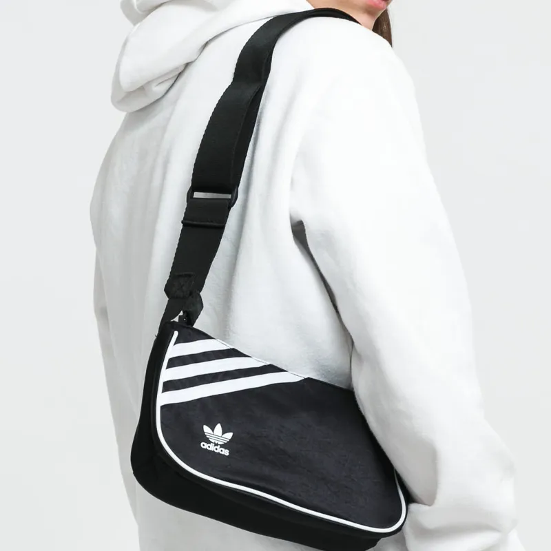Adidas Originals Leather Shoulder Bag Crossbody Bag Mini Unisex Black-4