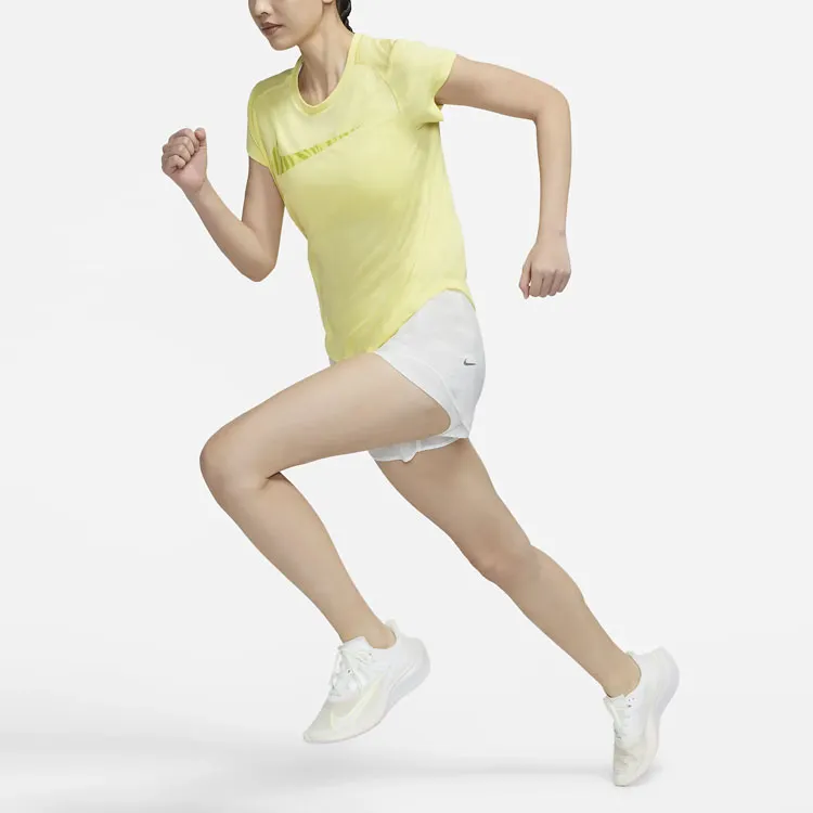 Nike T Shirts Women's Dynamic Yellow-2
