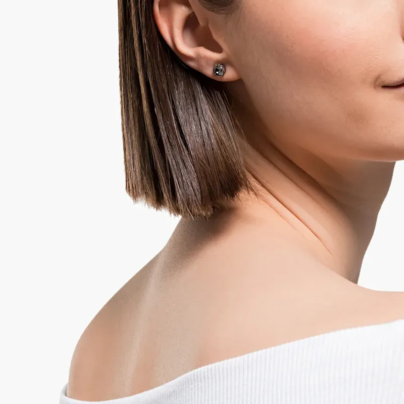 Swarovski White Gold Plated, Faux Crystal Stone Stud Earrings Women's-4