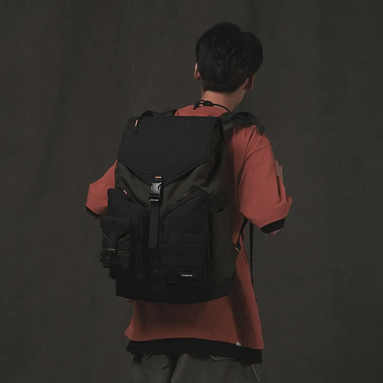 COMBACK Polyamide Laptop Bag Backpack Tubas Unisex Black/Green Color-7