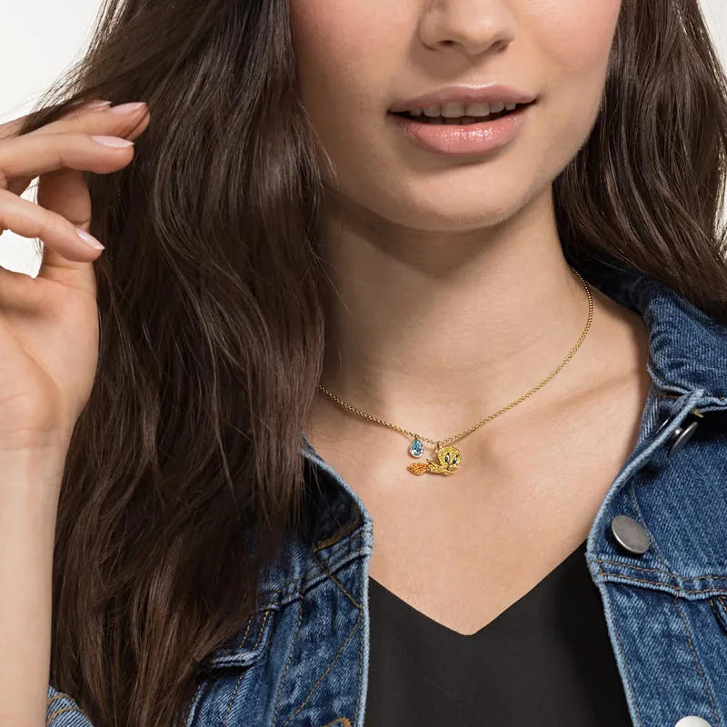 Swarovski Looney Tunes Necklaces Women's Gold Plated-3