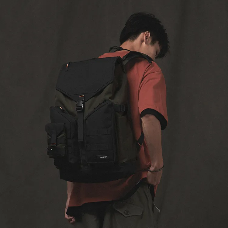 COMBACK Polyamide Laptop Bag Backpack Tubas Unisex Black/Green Color-8