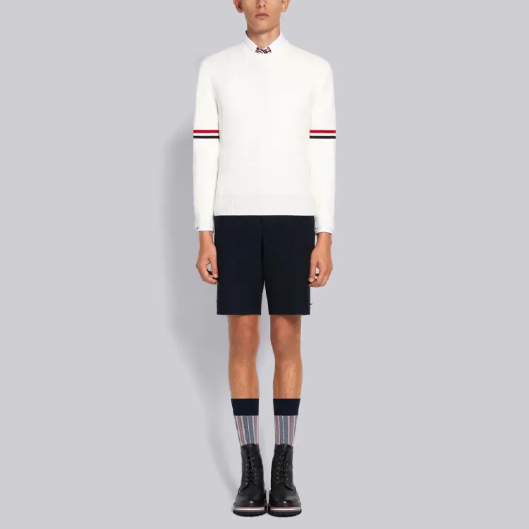 THOM BROWNE Rwb Striped Knit Jumper-4