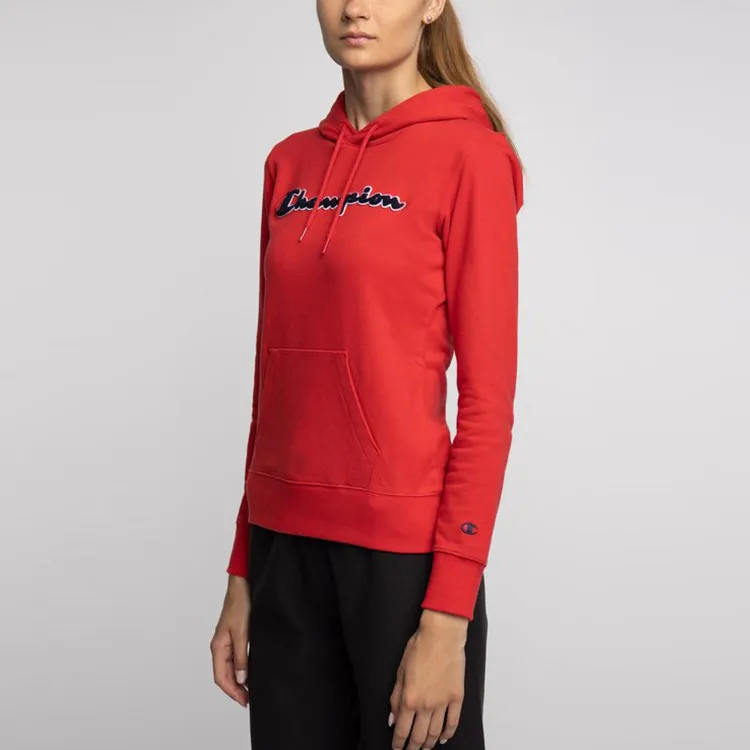Champion Hooded Fitted Sweatshirt Women's Red-2
