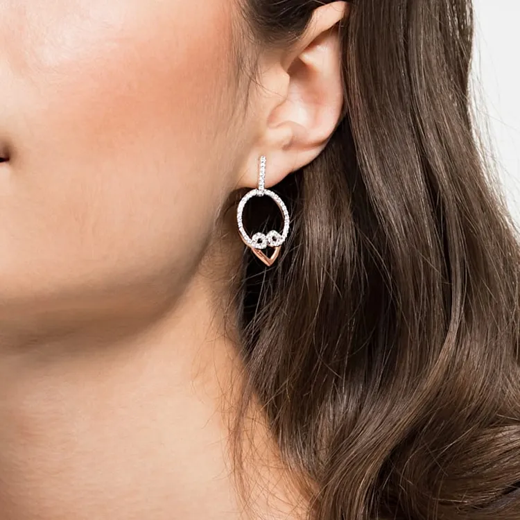 Swarovski My Hero Earrings Women's White Gold Plated Rose Gold-3