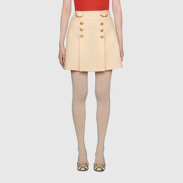 GUCCI Button Detail A line Mini Skirt-2