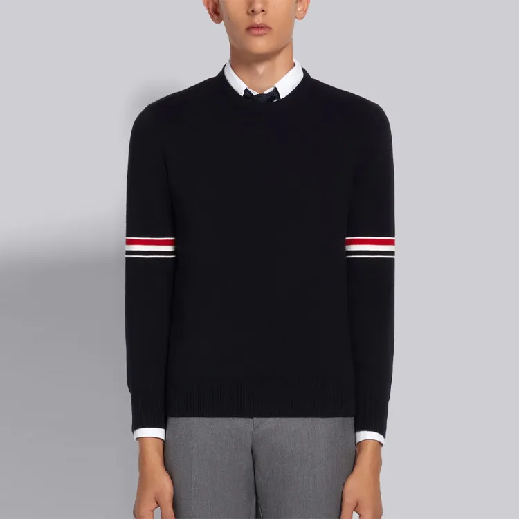 THOM BROWNE Stripe Detailed Knitted Sweater-1