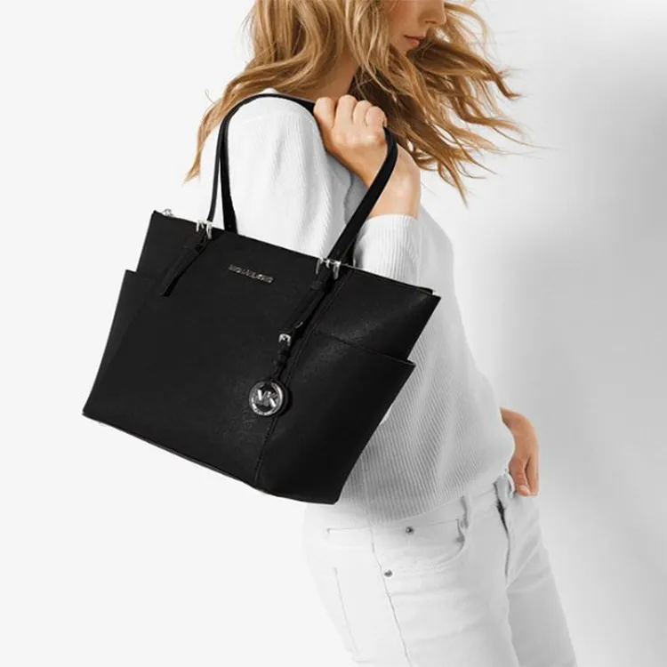 MICHAEL KORS MICHAEL KORS Handbag Collection Jet Set Leather Portable Crossbody Bag, Shoulder Bag Women's Black-6