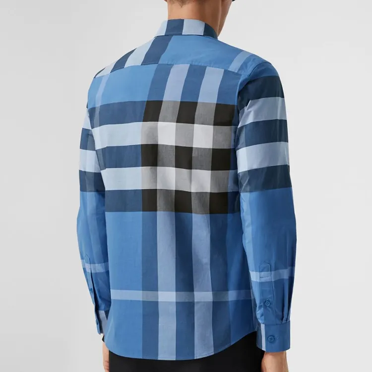 Burberry Shirt Men's Dark Sky Blue-1