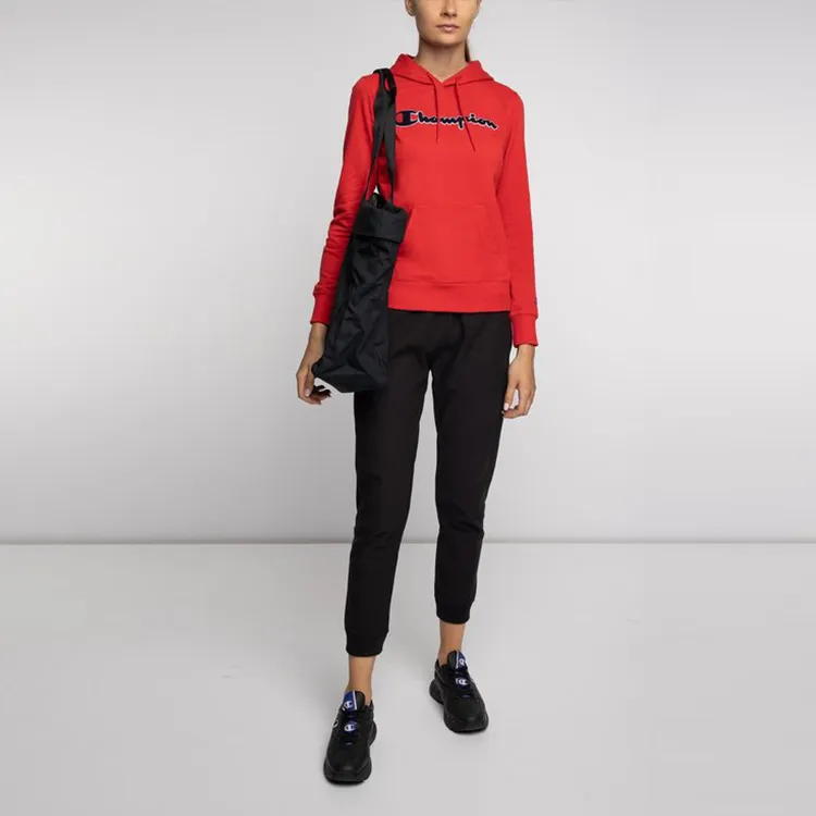 Champion Hooded Fitted Sweatshirt Women's Red-4