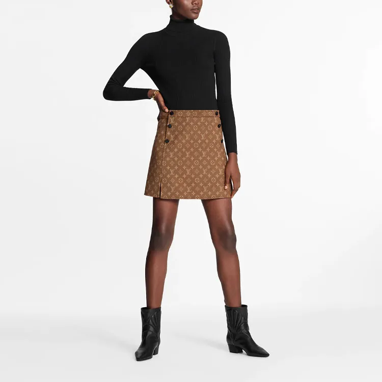 LOUIS VUITTON Casual Short Skirts Women's Brown-3