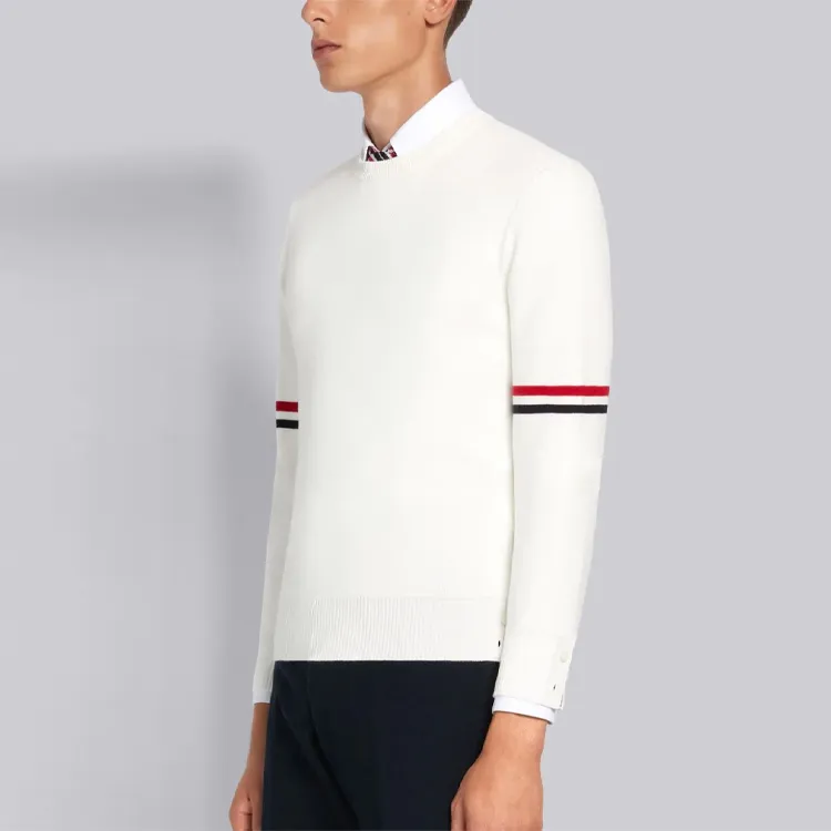 THOM BROWNE Rwb Striped Knit Jumper-3