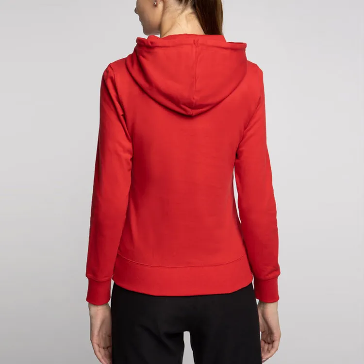 Champion Hooded Fitted Sweatshirt Women's Red-3