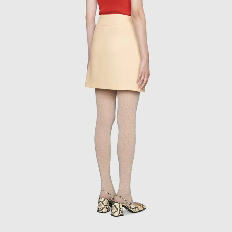 GUCCI Button Detail A line Mini Skirt-3