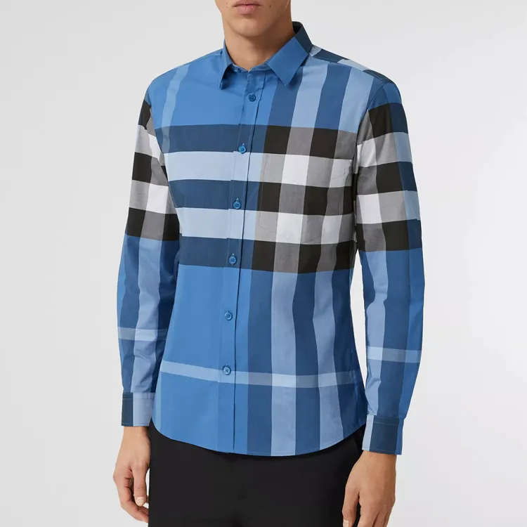 Burberry Shirt Men's Dark Sky Blue-2