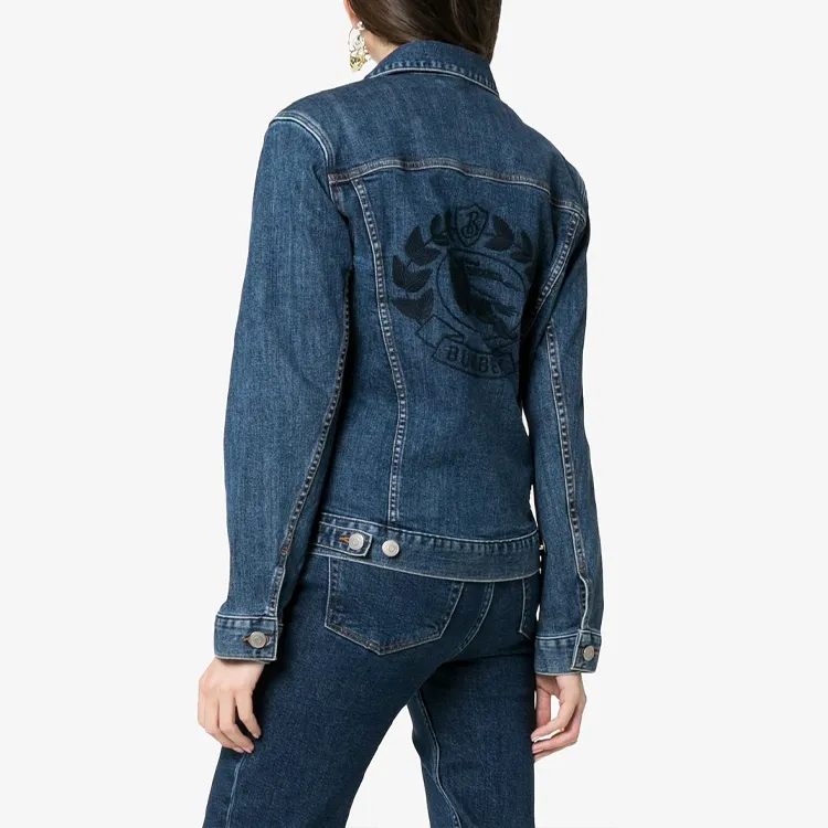 Burberry Denim Jackets Women's Blue-4