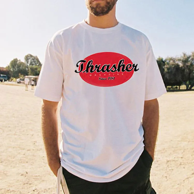 Thrasher Straight T Shirt Japan Version Unisex White-1