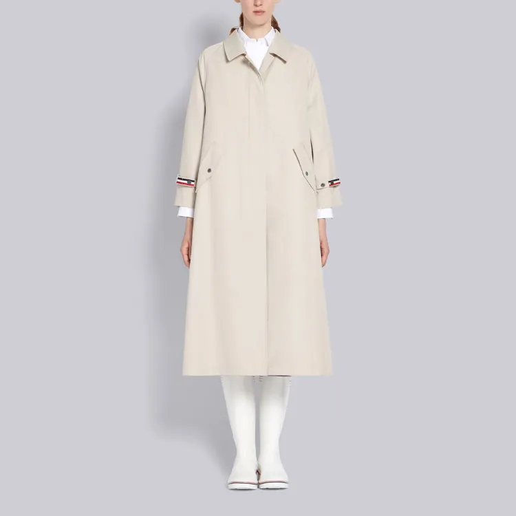 THOM BROWNE Waterproof Twill Raglan Trench Overcoat-1