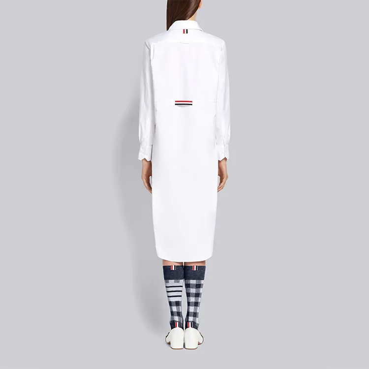 THOM BROWNE Grosgrain Belt Oxford Shirt Dress-2