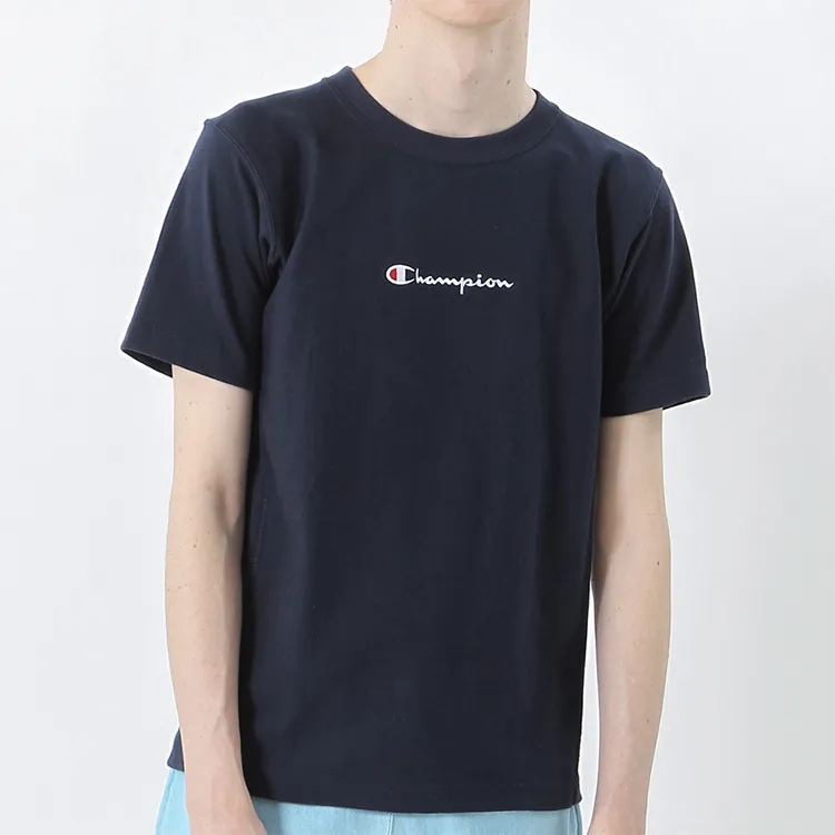 Champion Drop Shoulder Sleeve T Shirt Unisex Navy Blue Japan Version-4