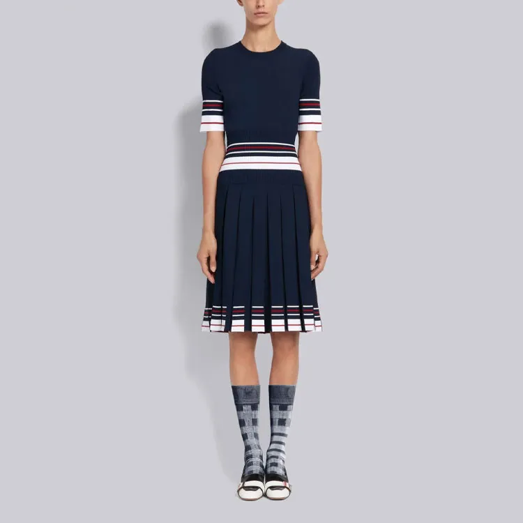 THOM BROWNE Casual Long Skirts Women's Marine Blue-1