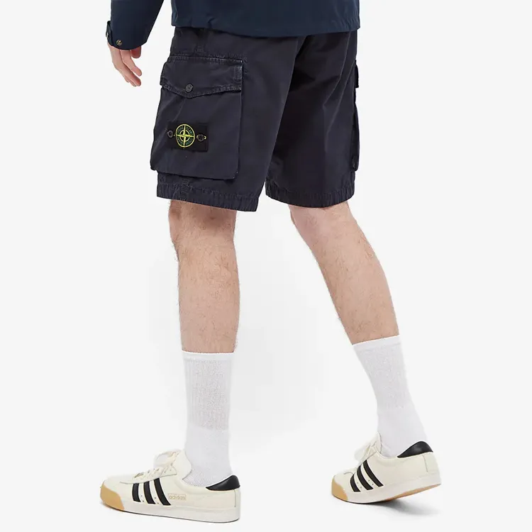 STONE ISLAND SS21 Loose Fit Shorts Men's Navy Blue-3