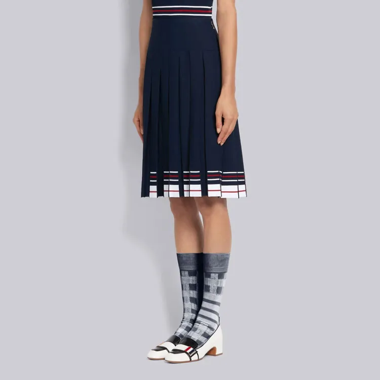 THOM BROWNE Casual Long Skirts Women's Marine Blue-4